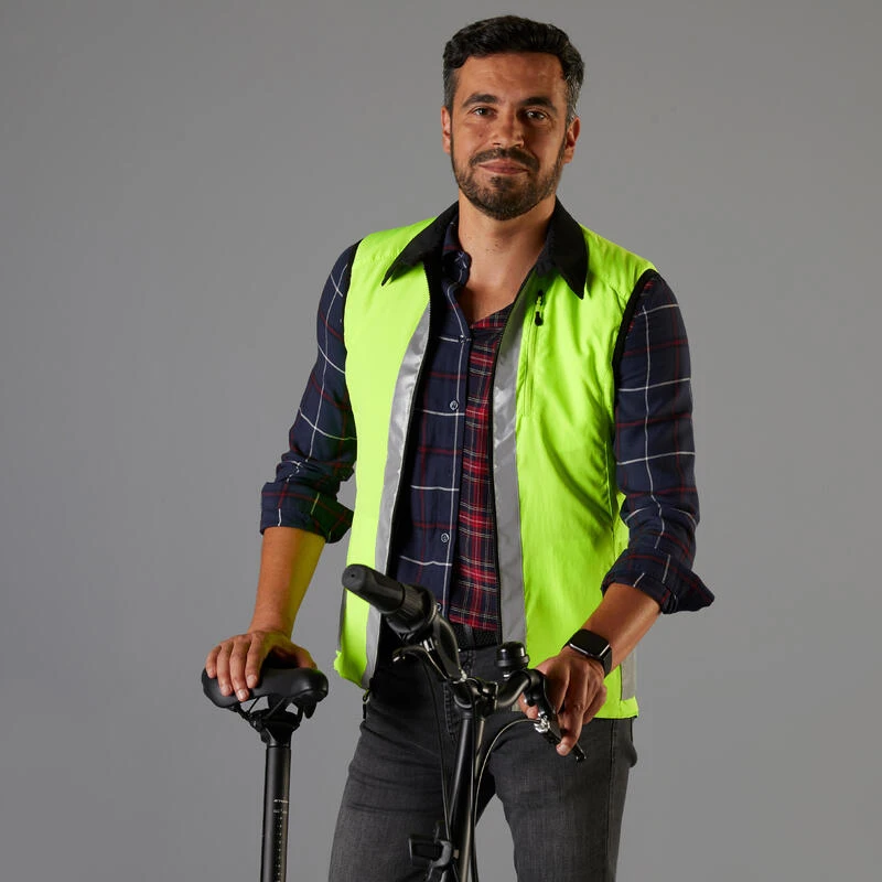 BTWIN GILET VELO SANS MANCHE REVERSIBLE CERTIFIE EPI VISIBILITE JOUR NUIT 560 HOMME 1 BTWIN GILET VELO SANS MANCHE REVERSIBLE CERTIFIE EPI VISIBILITE JOUR NUIT 560 HOMME