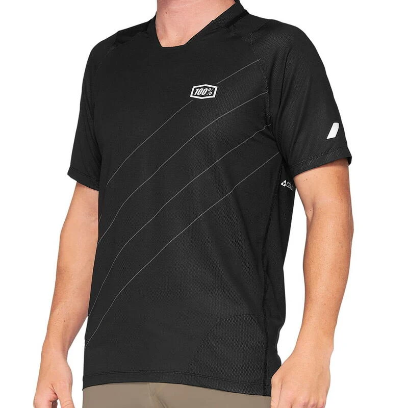 100% Maillot à Manches Courtes - Celium Noir/Blanc 1 100% Maillot à Manches Courtes - Celium Noir/Blanc