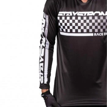 Stay Strong Maillot BMX Manches Longues Staystrong - Checker Noir 3 Stay Strong Maillot BMX Manches Longues Staystrong - Checker Noir – Image 3