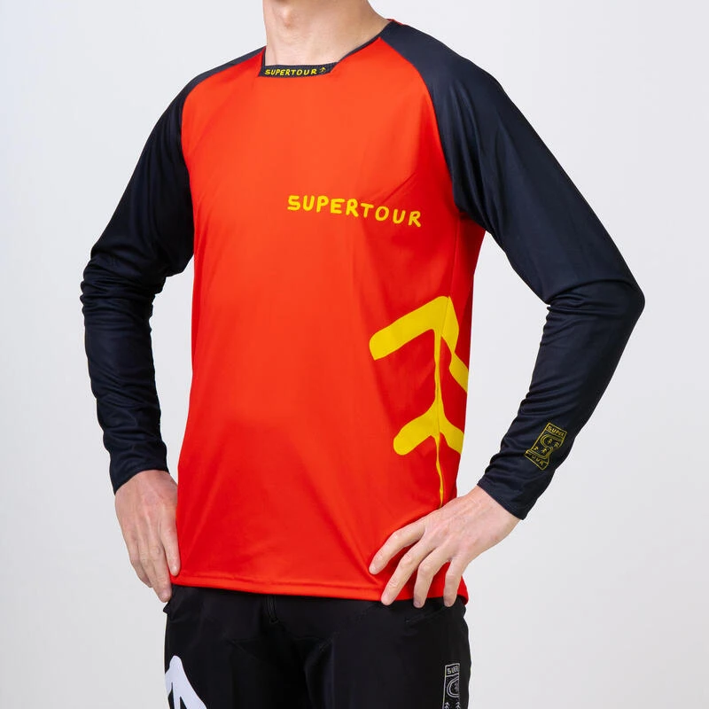 Maillot Vélo FreeRide Rouge Manches Longues 2 Maillot Vélo FreeRide Rouge Manches Longues – Image 2