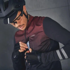 MAILLOT VELO ROUTE MANCHES LONGUES MI-SAISON HOMME - RC500 SHIELD BORDEAUX -Shimano Soldes Boutique maillot velo route manches longues mi saison homme rc500 shield bordeaux 3