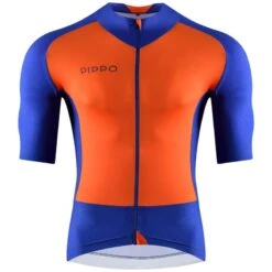 PIPPO - Stelvio Jersey Maillot De Course Bleu Orange