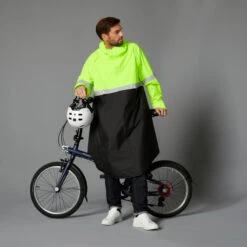 BTWIN PONCHO PLUIE VISIBILITE JOUR NUIT 560 NOIR JAUNE FLUO -Shimano Soldes Boutique poncho pluie visibilite jour nuit 560 noir jaune fluo 3