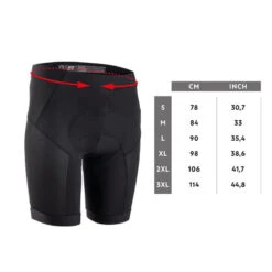 Rockrider SOUS SHORT VELO VTT EXPL 500 HOMME Noir -Shimano Soldes Boutique sous short velo vtt expl 500 homme noir 3