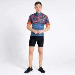 Dare 2b Stay The Course II T-shirt De Cyclisme Zippé à Moitié Pour Homme - Bleu -Shimano Soldes Boutique stay the course ii t shirt de cyclisme zippe a moitie pour homme bleu 3