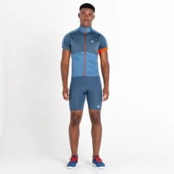 Dare 2b Stay The Course II T-shirt De Cyclisme Zippé à Moitié Pour Homme - Bleu -Shimano Soldes Boutique stay the course ii t shirt de cyclisme zippe a moitie pour homme bleu 4
