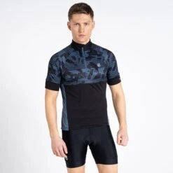 Dare 2b Stay The Course II T-shirt De Cyclisme Zippé à Moitié Pour Homme - Noir -Shimano Soldes Boutique stay the course ii t shirt de cyclisme zippe a moitie pour homme noir 4